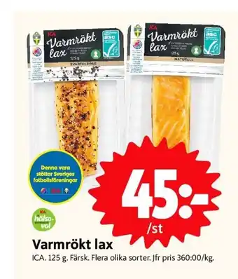 Rostedts Livs Varmrökt lax ICA 125 g erbjuda