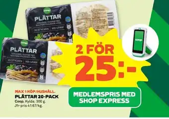 MAX 1 KÖP/HUSHÅLL. PLÄTTAR 20-PACK Coop.