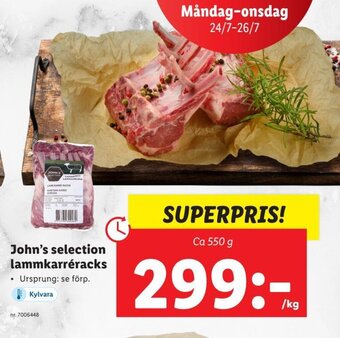 Lidl John's selection lammkarréracks erbjuda