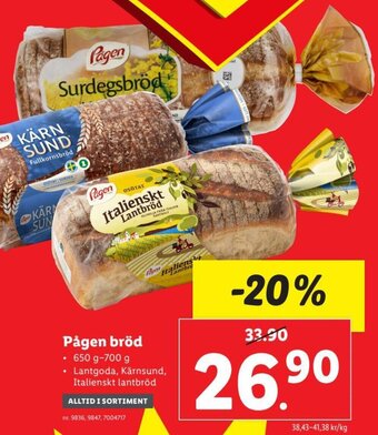 Lidl Pågen bröd erbjuda