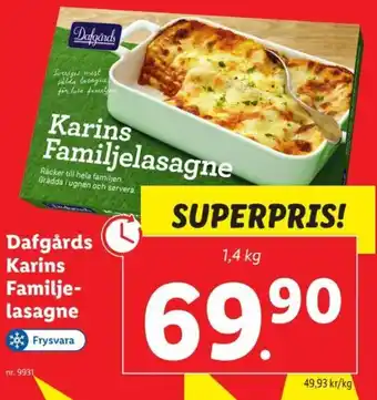 Lidl Dafgårds Karins Familje-lasagne erbjuda