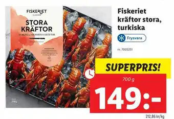 Lidl Fiskeriet kräftor stora, turkiska erbjuda
