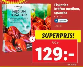Lidl Fiskeriet kräftor medium, spanska erbjuda