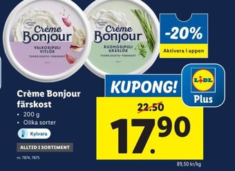 Lidl Crème Bonjour färskost erbjuda