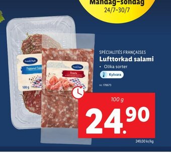 Lidl SPÉCIALITÉS FRANÇAISES Lufttorkad salami erbjuda