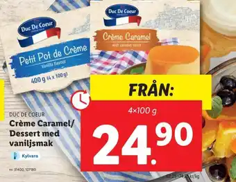 DUC DE COEUR Crème Caramel/ Dessert med vaniljsmak