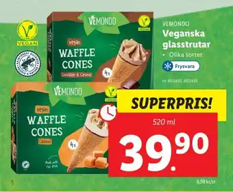 Lidl VEMONDO Veganska glasstrutar erbjuda