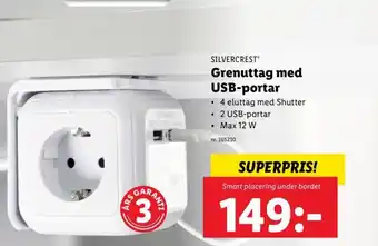 SILVERCREST Grenuttag med USB-portar
