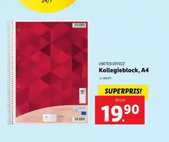 Lidl UNITED OFFICEⓇ Kollegieblock, A4 erbjuda
