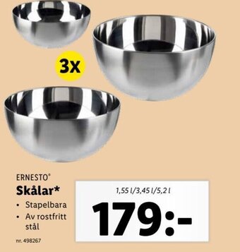 Lidl ERNESTO Skålar erbjuda
