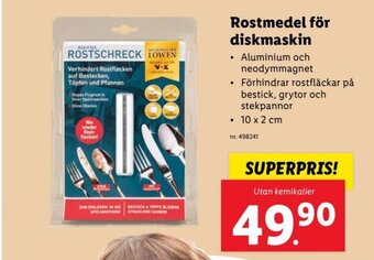 Rostmedel för diskmaskin