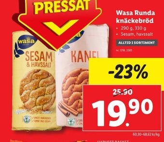 Lidl Wasa Runda knäckebröd erbjuda