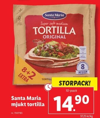 Lidl Santa Maria mjukt tortilla erbjuda