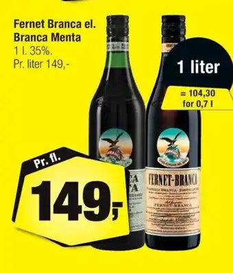 Calle Fernet Branca el. Branca Menta erbjuda