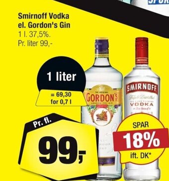 Calle Smirnoff Vodka el. Gordon's Gin erbjuda