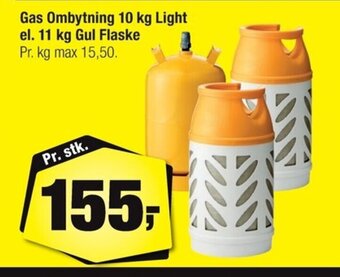 Calle Gas Ombytning 10 kg Light el. 11 kg Gul Flaske erbjuda