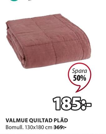JYSK Valmue quiltad pläd erbjuda