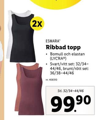 Lidl Ribbad topp erbjuda
