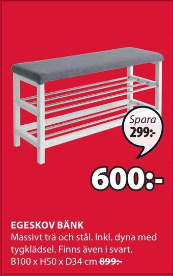 JYSK Egeskov bänk erbjuda
