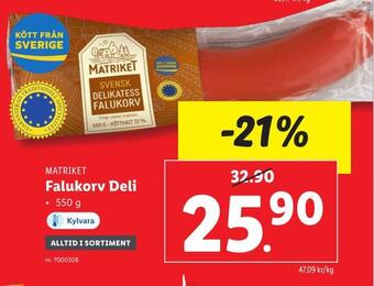Lidl Falukorv deli erbjuda
