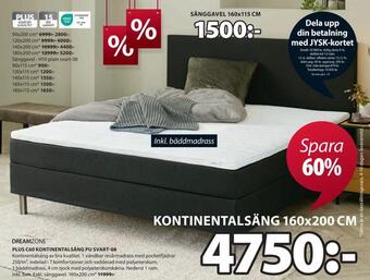 JYSK Plus c60 kontinentalsäng pu svart-08 erbjuda