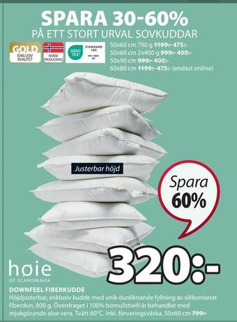 JYSK Downfeel fiberkudde erbjuda
