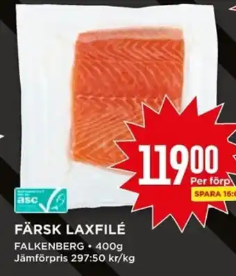 Willys FÄRSK LAXFILÉ FALKENBERG • 400g erbjuda