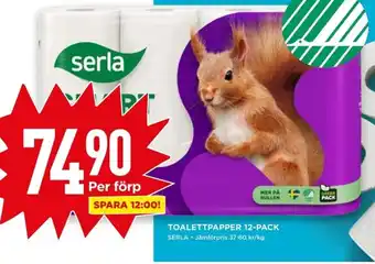 Willys TOALETTPAPPER 12-PACK SERLA erbjuda