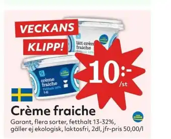 Hemköp Crème fraiche Garant erbjuda