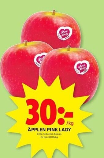ICA Kvantum ÄPPLEN PINK LADY erbjuda