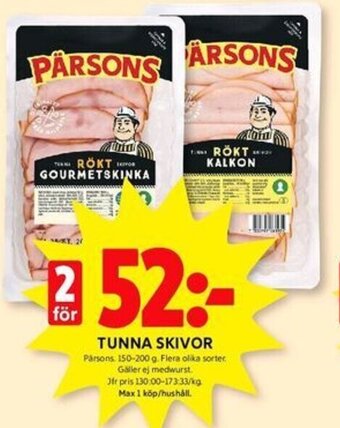 ICA Kvantum TUNNA SKIVOR Pärsons erbjuda