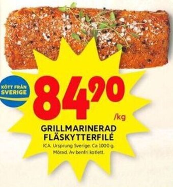 ICA Kvantum GRILLMARINERAD FLÄSKYTTERFILÉ erbjuda