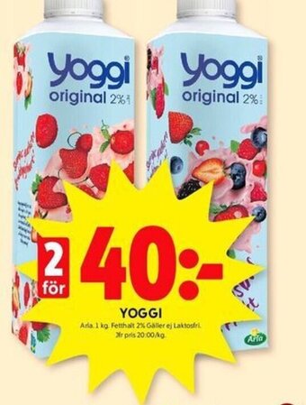 ICA Kvantum YOGGI Arla. 1 kg. erbjuda