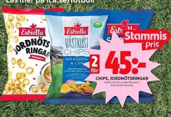 CHIPS, JORDNÖTSRINGAR Estrella