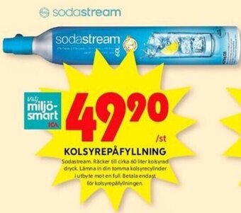 ICA Kvantum KOLSYREPÅFYLLNING Sodastream erbjuda