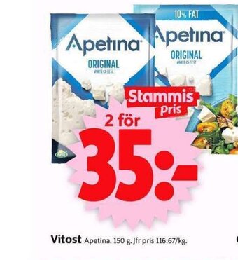 ICA Supermarket Vitost Apetina. 150 g erbjuda