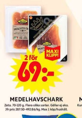 ICA Maxi Zeta prosciutto erbjuda