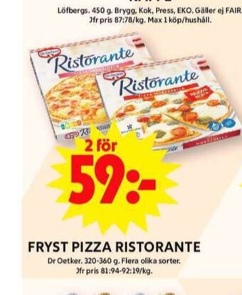 ICA Maxi Ristorante pizza erbjuda