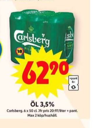 ICA Maxi Carlsberg öl erbjuda
