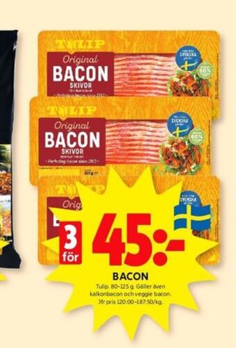 ICA Kvantum Tulip baconskivor erbjuda