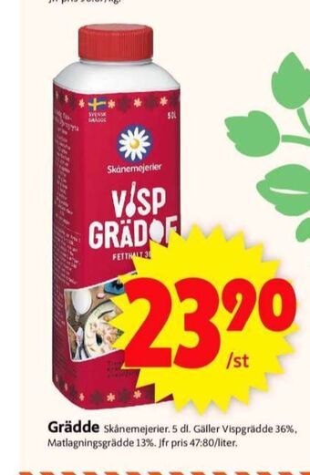 ICA Supermarket Skånemejerier vispgrädde erbjuda