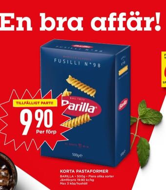 Willys Barilla pasta sorterad erbjuda