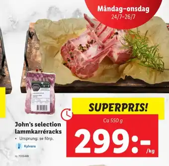 Lidl Johns selection lammracks erbjuda