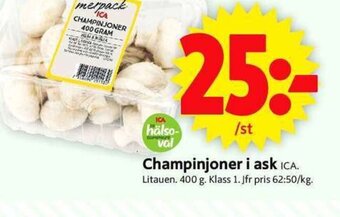 ICA Supermarket Champinjoner i ask ICA. erbjuda
