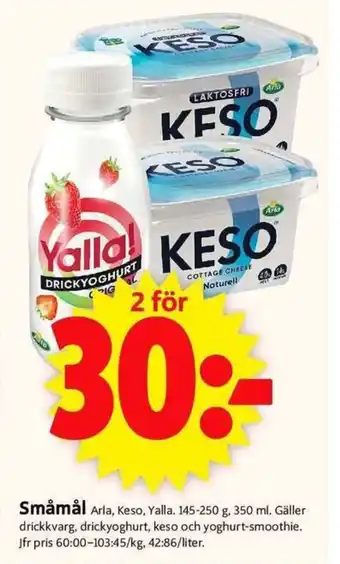 ICA Supermarket Småmål Arla, Keso, Yalla erbjuda