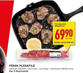 Willys Hemma FÄRSK FLÄSKFILÉ erbjuda