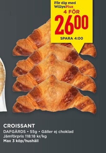Willys Hemma CROISSANT erbjuda