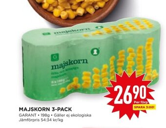 Willys Hemma MAJSKORN 3-PACK GARANT erbjuda