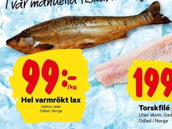 City Gross Hel varmrökt lax erbjuda