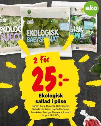 City Gross Ekologisk sallad i påse erbjuda